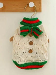 1 cái áo len trang trí cho thú cưng Bowknot - Nhiều màu - Xem 2