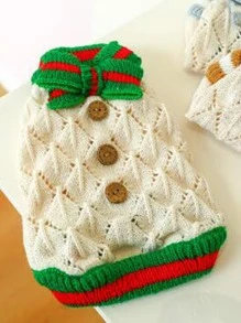 1 cái áo len trang trí cho thú cưng Bowknot - Nhiều màu - Xem 3