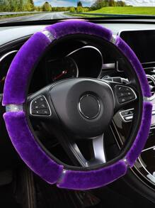 長毛絨方向盤套 - 紫色 - 查看 5