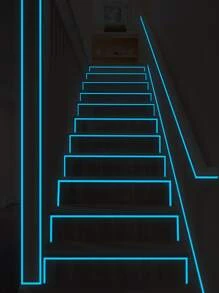 1 Set Of 1.8*300cm Luminous Effect Blue/Pink/Green Fluorescent Tape (1 Color Per Set) Gifts Birthday Graduation - Blue - View 2