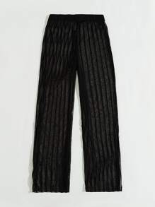 Solid Cover Up Pants - Black - View 4