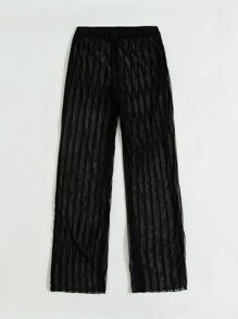 Solid Cover Up Pants - Black - View 6