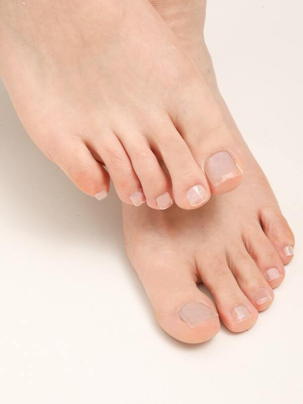 轉換你指甲片帶100入組短方形透明假腳趾甲DIY美甲沙龍指甲延長