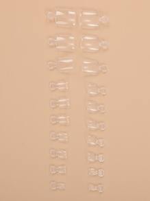 Transform Your Nails with 100pcs Short Square Transparent Fake Toenail For Home DIY Nail Salon Nail Extension - Clear - View 3