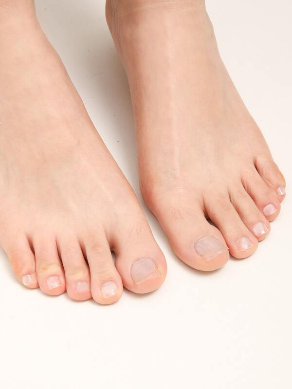 Transform Your Nails with 100pcs Short Square Transparent Fake Toenail