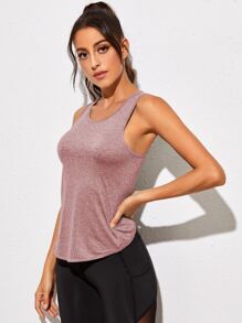 SHEIN Sports Absorbs Sweat Cut Out Back Sports Tank Top