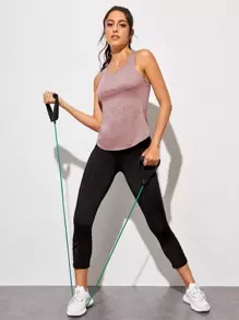 SHEIN Sports Absorbs Sweat Cut Out Back Sports Tank Top