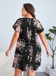 SHEIN LUNE Đầm Plus Size Hoa Thanh lịch - Nhiều màu - Xem 2