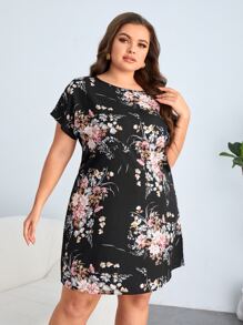 SHEIN LUNE Đầm Plus Size Hoa Thanh lịch - Nhiều màu - Xem 4