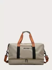 Bolsa de viaje impermeable con bolsillos de separación seca y húmeda, bolsa de lona de gran capacidad con compartimento para zapatos para viajes de negocios, gimnasio, deportes al aire libre, útiles escolares, para estudiantes, organizar viajes, equipaje, ideas de regalo de Navidad para mujeres, niñas, mamá, amiga, regalo de cumpleaños, Acción de Gracias - Caqui - Ver 1