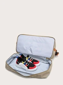 Bolsa de viaje impermeable con bolsillos de separación seca y húmeda, bolsa de lona de gran capacidad con compartimento para zapatos para viajes de negocios, gimnasio, deportes al aire libre, útiles escolares, para estudiantes, organizar viajes, equipaje, ideas de regalo de Navidad para mujeres, niñas, mamá, amiga, regalo de cumpleaños, Acción de Gracias - Caqui - Ver 3