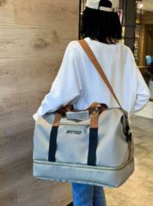 Bolsa de viaje impermeable con bolsillos de separación seca y húmeda, bolsa de lona de gran capacidad con compartimento para zapatos para viajes de negocios, gimnasio, deportes al aire libre, útiles escolares, para estudiantes, organizar viajes, equipaje, ideas de regalo de Navidad para mujeres, niñas, mamá, amiga, regalo de cumpleaños, Acción de Gracias - Caqui - Ver 6