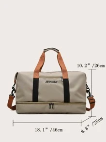 Bolsa de viaje impermeable con bolsillos de separación seca y húmeda, bolsa de lona de gran capacidad con compartimento para zapatos para viajes de negocios, gimnasio, deportes al aire libre, útiles escolares, para estudiantes, organizar viajes, equipaje, ideas de regalo de Navidad para mujeres, niñas, mamá, amiga, regalo de cumpleaños, Acción de Gracias - Caqui - Ver 8