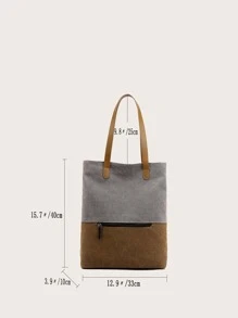 Large Capacity Color Block Backpack School Bag For Graduate, Teen Girls, Freshman, Sophomore, Junior & Senior In College, University & High School, Perfect For Outdoors ,Travel & Back To School - Grey - View 8