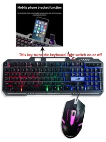 Luminous Gaming Keyboard & Mouse Combo - Black - View 4
