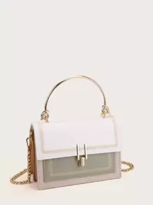 拼色手提包 - 彩色 - 查看 3