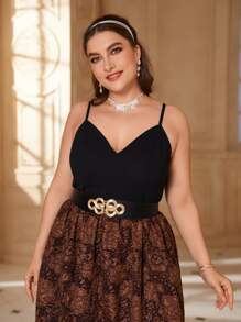 1pc Chinese Knot Retro Elegant Palace Style Waist Belt For Women - Black - View 5