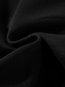 Chillumni Loose Men's Letter Patched Half Zip Fleece Thermal Pullover - Black - View 3