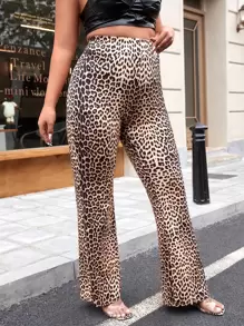 SHEIN SXY Plus Leopard Print Trousers - Multicolor - View 4