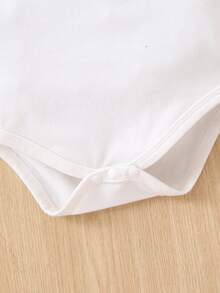 嬰兒拼接蝴蝶貼花網紗挖肩連身背心 - 白色 - 查看 4