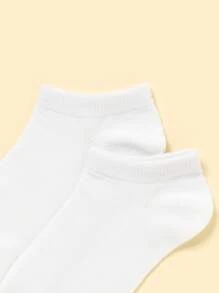 10pairs Men Solid Ankle Socks - White - View 4