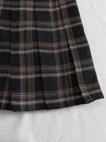SHEIN Qutie Plaid Print Fold Pleated Skirt - Multicolor - View 3