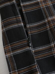 SHEIN Qutie Plaid Print Fold Pleated Skirt - Multicolor - View 4