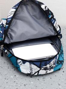 Men Colourblock Large Capacity Backpack