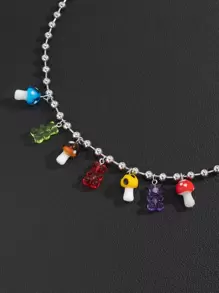 Fashionable and Popular Men Mushroom & Cartoon Bear Pendant Necklace for Vacation and for a Stylish Look - Multicolor - View 5