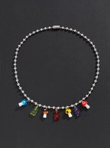 Fashionable and Popular Men Mushroom & Cartoon Bear Pendant Necklace for Vacation and for a Stylish Look - Multicolor - View 6
