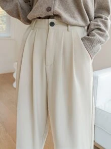 DAZY Pantalones a medida de talle alto con bolsillos oblicuos - Albaricoque - Ver 4