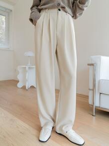 DAZY Pantalones a medida de talle alto con bolsillos oblicuos - Albaricoque - Ver 5