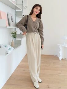 DAZY Pantalones a medida de talle alto con bolsillos oblicuos - Albaricoque - Ver 7