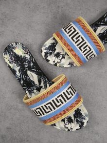 Dép bệt Nữ Hoa Hình học Kỳ nghỉ - Nhiều màu - Xem 4