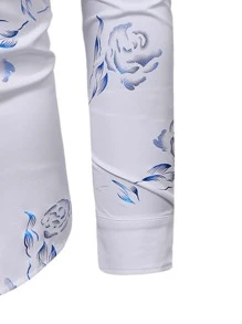 Manfinity Hombres Camisa con estampado floral - Blanco - Ver 6