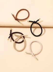 5 件套结饰发带休闲马尾辫固定器发带弹性发绳 - 彩色 - 查看 2