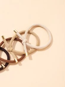 5 件套结饰发带休闲马尾辫固定器发带弹性发绳 - 彩色 - 查看 4