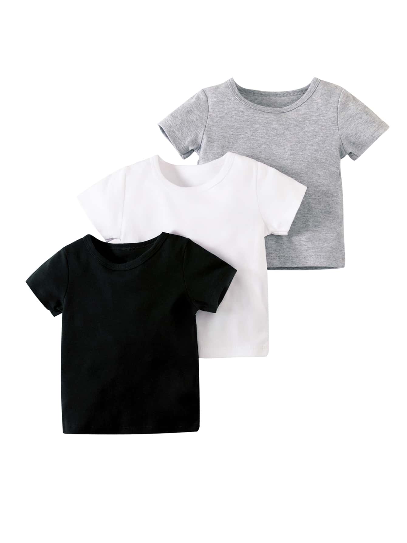 Baby 3pcs Solid Tee - Multicolor - View 1