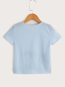 SHEIN Niños Camiseta con estampado de tiburón - Celeste - Ver 2
