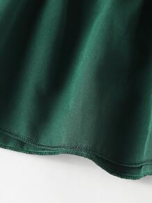 Girls Ruffle Trim Keyhole Back Belted Dress - Dark Green - View 3
