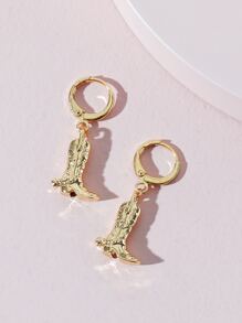 Boot Drop Earrings - Yellow Gold - View 2