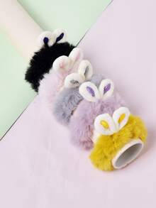 女孩5入組耳朵設計髮圈 - 彩色 - 查看 2