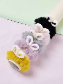 女孩5入組耳朵設計髮圈 - 彩色 - 查看 4