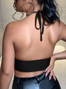 SHEIN BAE Top halter con aro O con tira
