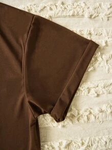 Áo thun nữ Tim Ngọn lửa Giải trí - Màu nâu Sô-cô-la - Xem 3