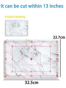 1sheet Marble Pattern Sticker Compatible With 13 Inch Air A1466/A1396 - Multicolor - View 4