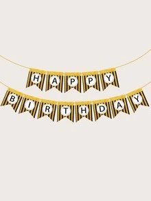 1件套生日裝飾拉旗 - 彩色 - 查看 1