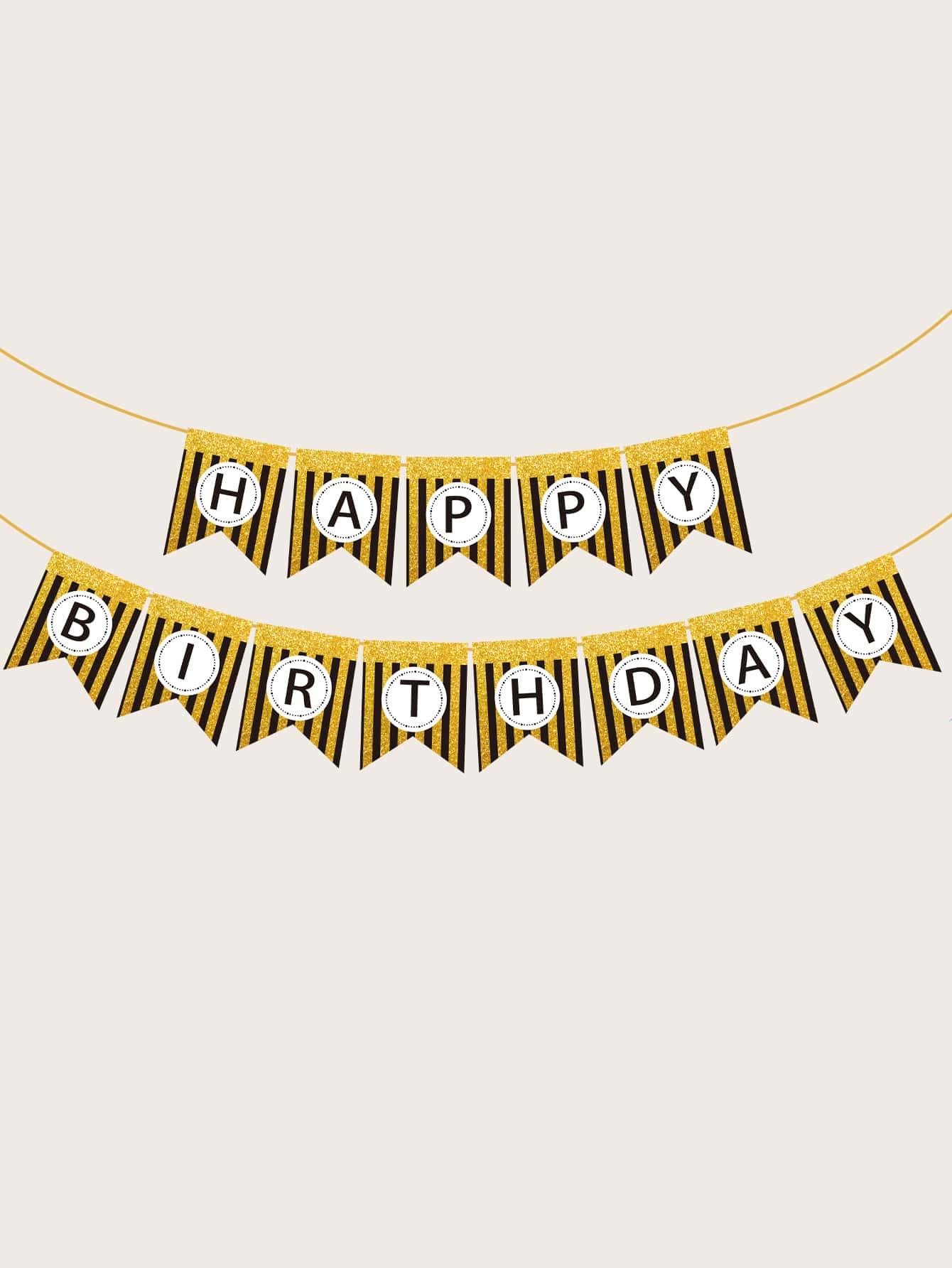 1件套生日裝飾拉旗 - 彩色 - 查看 1