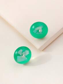 圓形裝飾耳釘 - 彩色 - 查看 1