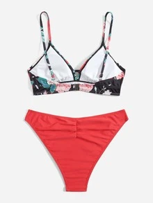 Conjunto de bikini con estampado floral para playa de verano - Multicolor - Ver 2